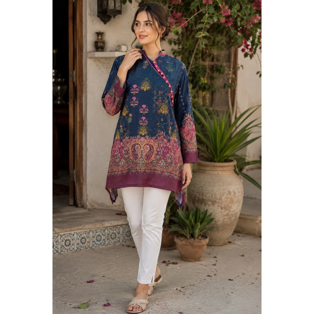 Alvi by Bonanza Satrangi Printed Tunic Top Size 8 Boho Paisley Floral Modest